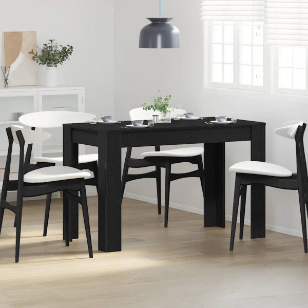 Mesa de comedor de madera ingeniería roble negro 120x60x76 cm D