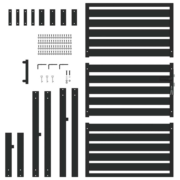 Portão de jardim com fechadura Preto 100x150 cm Alumínio M 5