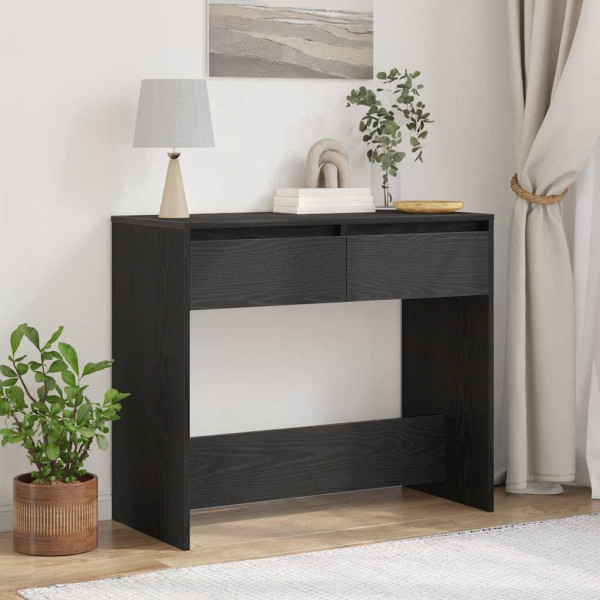 Mesa consola roble negro 89x41x76.5 cm madera de ingeniería D