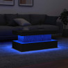Mesa central com luzes de LED de carvalho preto 90x50x40 cm 1