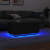 Mesa de centro con luces LED roble negro 90x49x40 cm 1