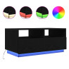 Mesa de centro con luces LED roble negro 90x49x40 cm 3