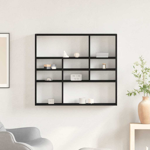Estante de pared roble negro 90x16x78 cm madera de ingeniería M 3