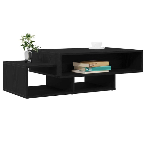 Mesa de centro de madera de roble negro 105x55x32 cm D
