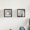 Estantes cubo de pared 2 uds madera roble negro 30x15x30 cm 1