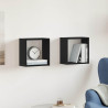 Estantes cubo de pared 2 uds madera roble negro 30x15x30 cm 3