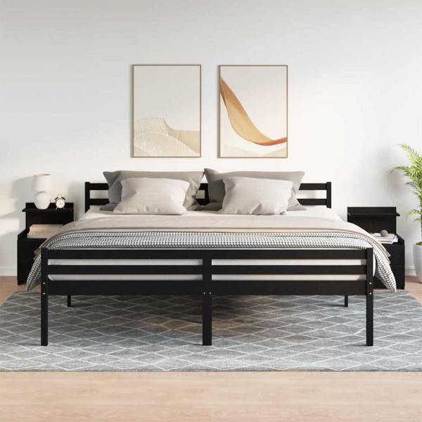 Mesitas de noche 2 unidades con 2 cajones negras 40x36.5x62 cm M 3