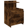 Mesa de cabeceira com 2 gavetas carvalho fumado 40x36.5x62 cm 2