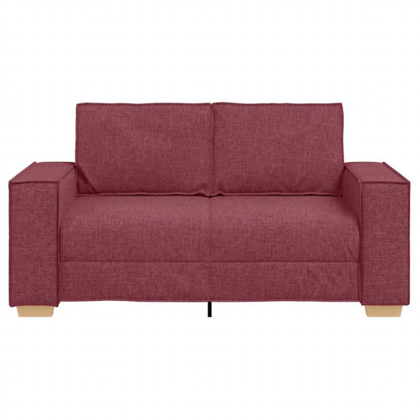 Sofá de 2 plazas  de tela color rojo vino. 120 cm M 4