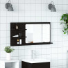 Armario de baño con espejo de roble negro 90x11x45 cm Madera de ingeniería 3