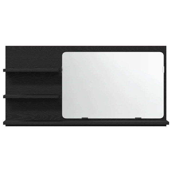 Armario de baño con espejo de roble negro 90x11x45 cm Madera de ingeniería M 5
