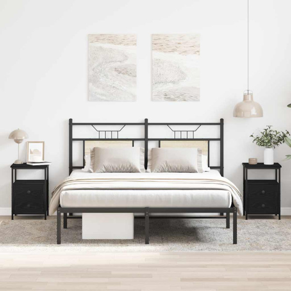 Mesitas de noche 2 unidades Roble negro 34x35.5x50 cm Madera de ingeniería D