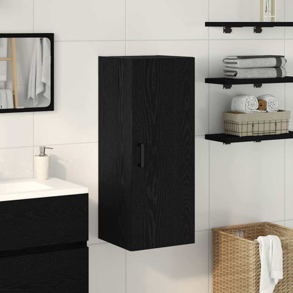 Armario de pared roble negro 34.5x34x90 cm madera de ingeniería D
