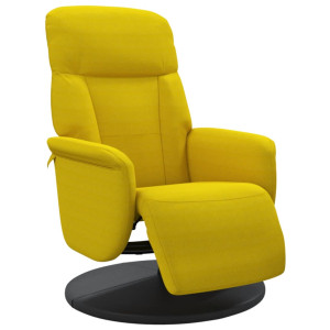 Sillón reclinable con reposapiés terciopelo amarillo H