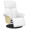 Sillón reclinable con reposapiés cuero sintético blanco 2