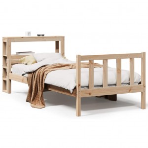 Estructura de cama sin colchón madera maciza de pino 90x190 cm H