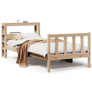 Estrutura da cama sem colchão madeira maciça do pinheiro 90x190 cm H