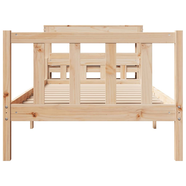 Estructura de cama sin colchón madera maciza de pino 90x190 cm M 4