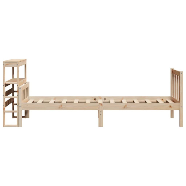 Estructura de cama sin colchón madera maciza de pino 90x190 cm M 5