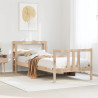 Estrutura de cama com folheado de madeira maciça de pinheiro 90x190 cm 1