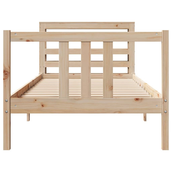 Estructura de cama con cabecero madera maciza pino 90x190 cm M 4