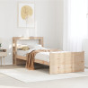 Estrutura de cama com folheado de madeira maciça de pinheiro 90x190 cm 1