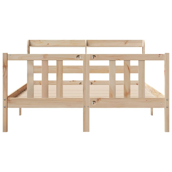 Estructura de cama con cabecero madera maciza pino 120x200 cm M 4