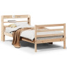 Estrutura de cama com folheado madeira maciça de pinheiro 90x200 cm 2