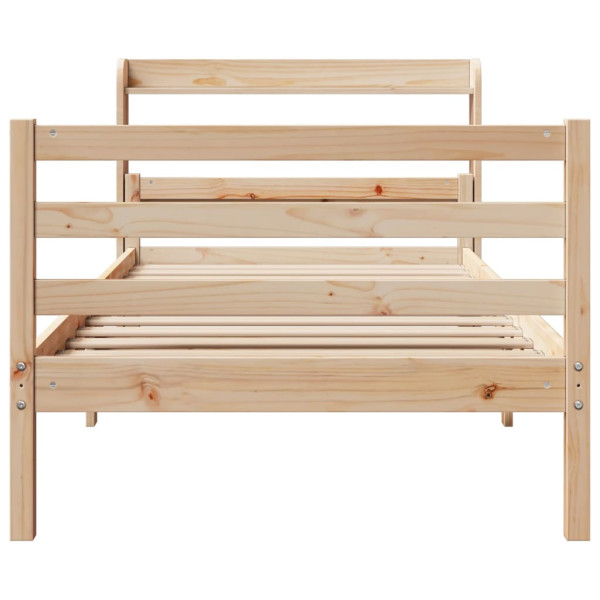 Estructura de cama con cabecero madera maciza de pino 90x200 cm M 4