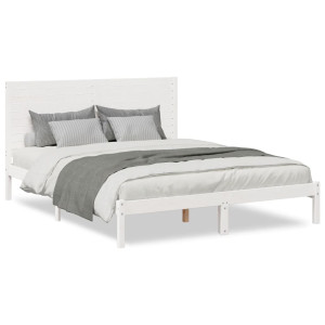Cama extra longa sem colchão 140x210 cm madeira maciça H