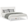 Cama extralarga sin colchón madera maciza blanca 140x210 cm 2