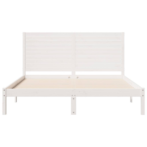 Cama extralarga sin colchón madera maciza blanca 140x210 cm M 4