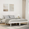 Cama extralarga sin colchón madera maciza blanca 140x220 cm 1