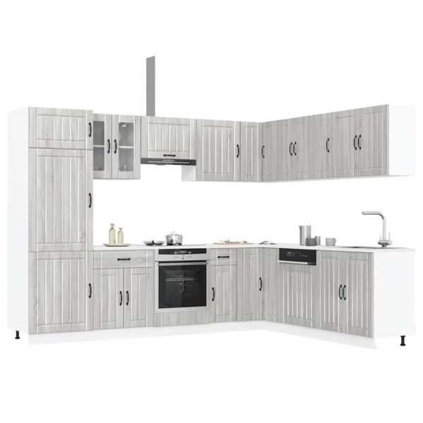 Mueble cocina Lucca sonoma gris 14 pzas madera contrachapada D