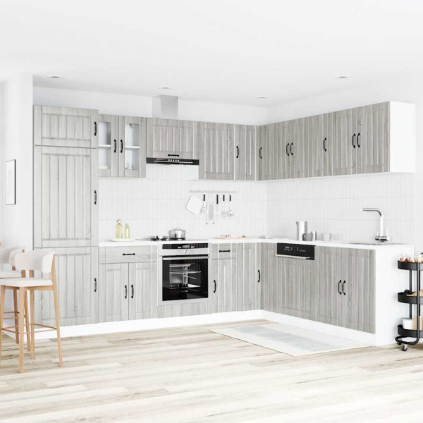 14 peças armário de cozinha conjunto Lucca cinza sonoma M 3