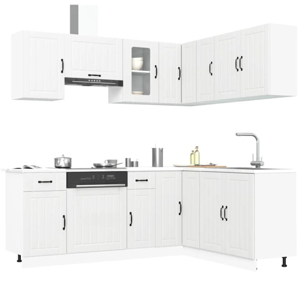 Mueble de cocina Lucca blanco 11 piezas madera contrachapada D