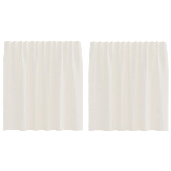 Cortinas de gasa con bolsillos para varillas 2 uds. crema M 2