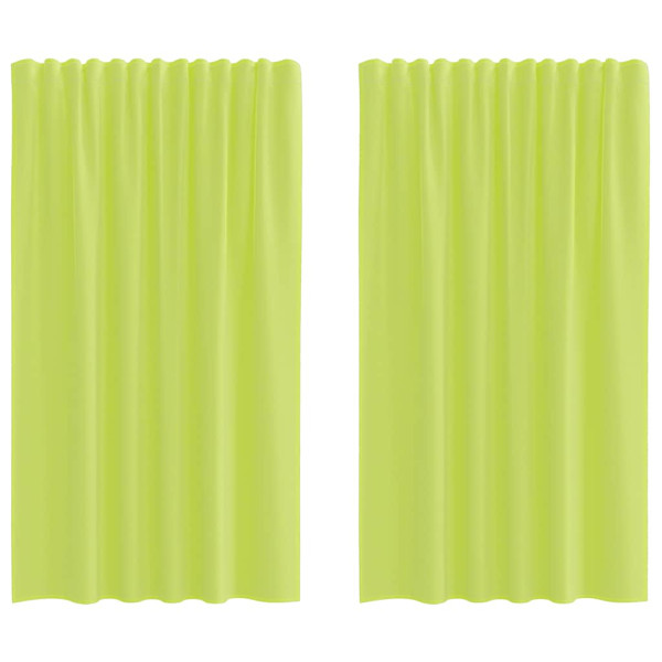 Cortinas de gasa con bolsillos para varillas 2 uds. verde M 2