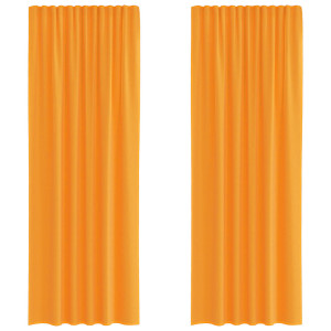 Cortinas de gasa con bolsillos para varillas 2 uds. naranja H