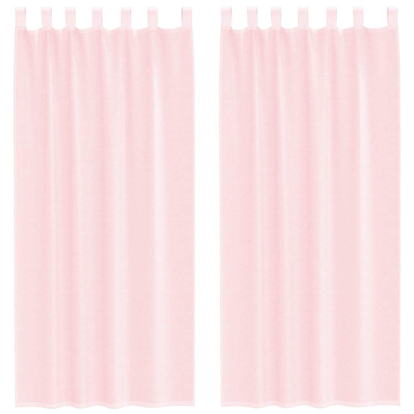 Cortinas de gasa con bolsillos para varillas 2 uds. rosa claro M 2