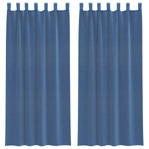 Cortinas de gasa con bolsillos para varillas 2 uds. azul real H