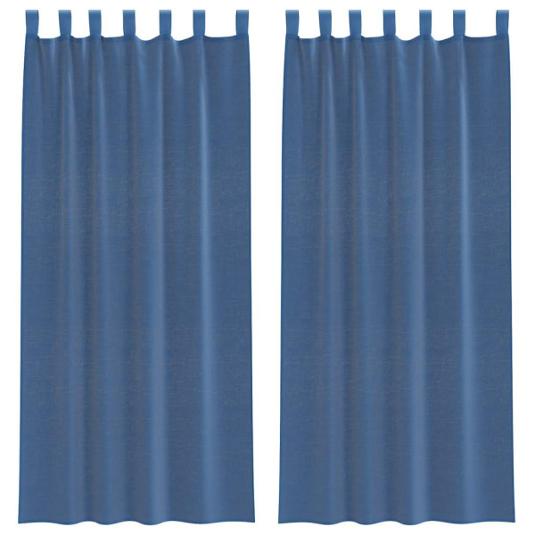 Cortinas de gasa con bolsillos para varillas 2 uds. azul real M 2