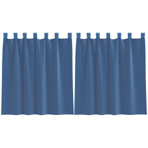 Cortinas de gasa con bolsillos para varillas 2 uds. azul real H