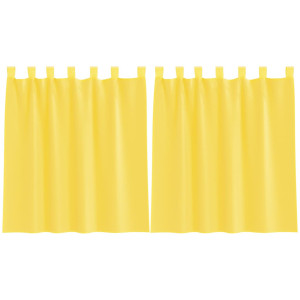 Cortinas de gasa con bolsillos para varillas 2 uds. amarillo H