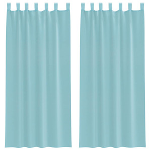 Cortinas de gasa con bolsillos para varillas 2 uds. turquesa H