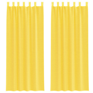 Cortinas de gasa con bolsillos para varillas 2 uds. amarillo H