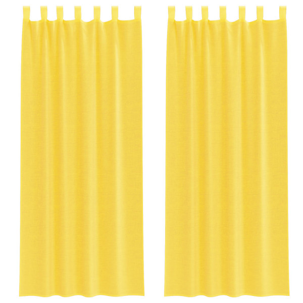 Cortinas de gasa con bolsillos para varillas 2 uds. amarillo M 2