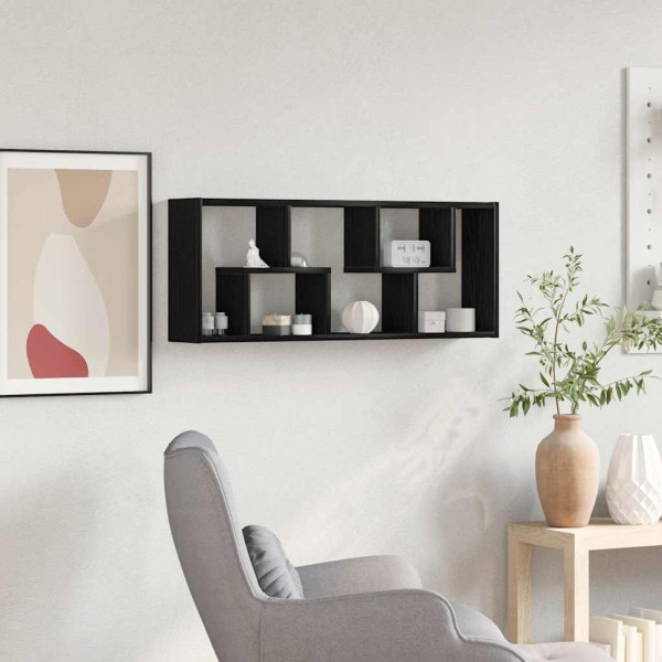 Estante de pared roble negro 36x16x90 cm madera de ingeniería M 3