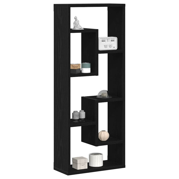 Estante de pared roble negro 36x16x90 cm madera de ingeniería M 4