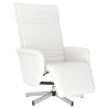 Sillón reclinable con reposapiés cuero sintético blanco 2